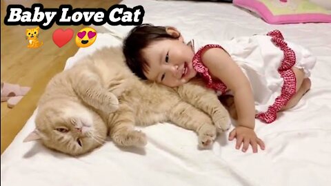 Loving Family Cat Always There For His Little Human Sister 🥰♥️🐕