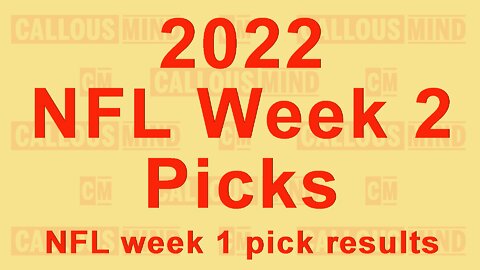 2022 NFL Week 2 Picks and Week 1 Pick Results