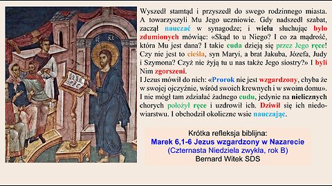 Marek 6,1-6 Jezus wzgardzony w Nazarecie