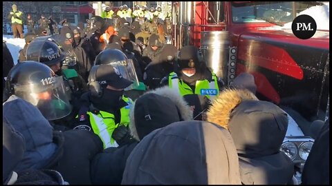 Freedom Convoy Protestors Push Back Against Advancing Canadian Police