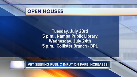 VRT hosting fare increase open houses