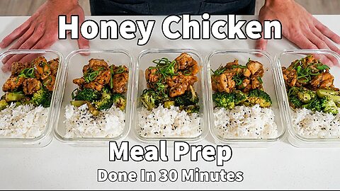 Honey chicken meal prep done in 30 minutes to set you up for the whole week | Episode 1