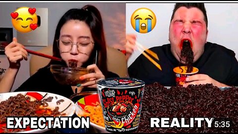 when mukbangers tried GHOST PEPPER NODDLES ----Expectation vs Reality