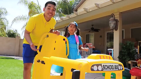 Jannie and Ellie Learn School Bus Rules with Friends and Other Funny Videos for Kids