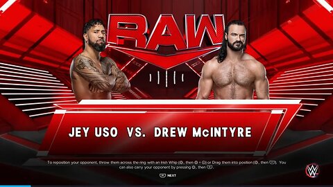 WWE Monday Night Raw Jey Uso vs Drew McIntyre