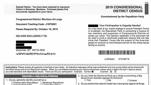 Montana Officials Warn Of RNC Survey That Looks Like Census Form