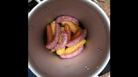 Camp cooking using Can Cooker. Good food for good energy. Feeding a group.