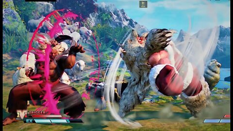 Taunt bait V-trigger1 vacuum hands on Zangief into RAGING DEMON. YES!