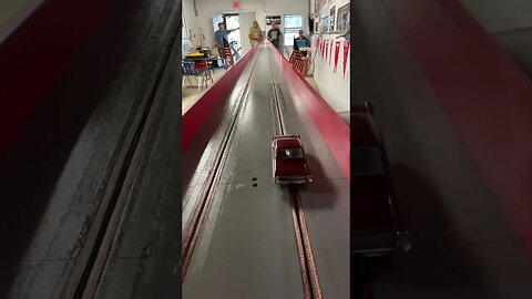 Slot Car drag racing action - SLO-MO. Rock N Roll.