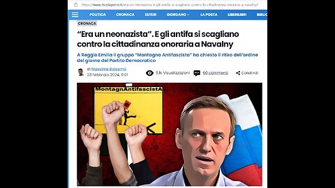 Quell'Eroe della Libertà d'oltrecortina, ossia Alexei Navalny noto per la sua "tolleranza"...