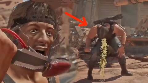 Mortal Kombat - Rambo can Eat Insects and Puke during Fights