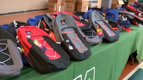 Backpacks given away to students