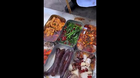 Chinese Grandpa Eating Delicious Foods