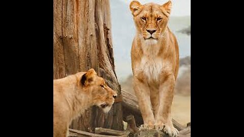 Lions And Camels Fight