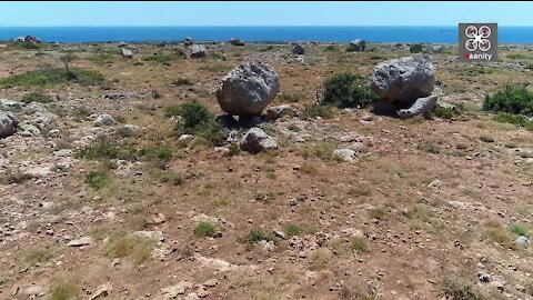 The eerie "desert" with the mysterious cyclopean rocks, on the edge of Greece