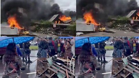 Moradores ateiam fogo e bloqueiam a rua em protesto no Bairro Tancredo Neves e Avenida Max Teixeira