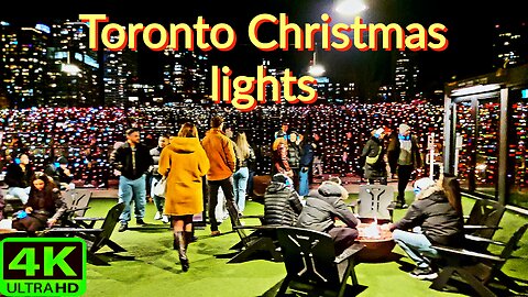 【4K】Toronto Holidays season at Stackt Market Christmas lights