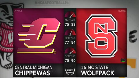 Ncaa Football 14 CPU Vs CPU Central Michigan Vs Nc State Wolfpack