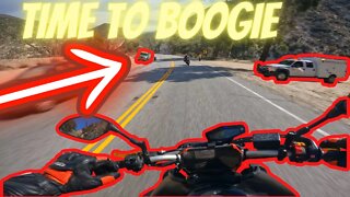 Yamaha and Kawasaki Naked Motorcycles Chase on Canyon EP.158