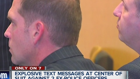 Explosive text messages at center of suit against two ex-police officers