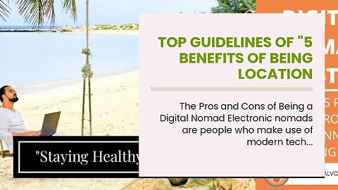 Top Guidelines Of "5 Benefits of Being Location Independent"