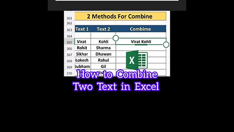 How to Combine Two Text in Excel