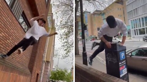 Dude takes street parkour to the next level