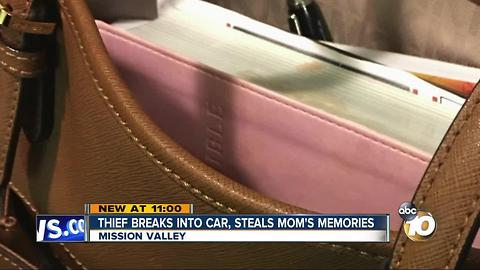 Thief breaks into car, steals mom's memories