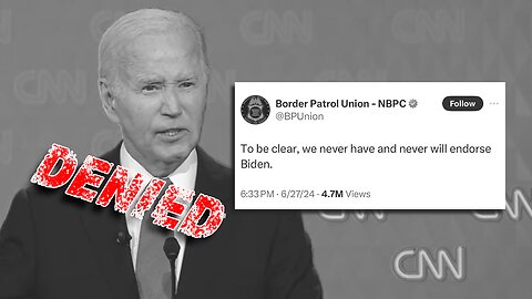 BORDER PATROL UNION REBUKES BIDEN’S FALSE ENDORSEMENT CLAIM DURING DEBATE