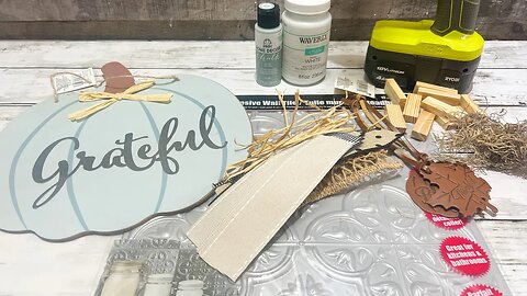 Pumpkin Shelf Sitter DIY || Using Dollar Tree Wall Tile [ 1 Easy DIY ]