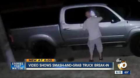 Caught on video: smash-and-grab truck break-in