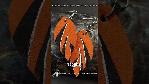 TIGERS, 1 inch, leather feather earrings