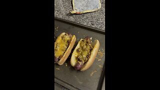 Wild hog venison chili hot dogs!