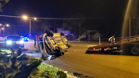 Car flip on A1A in Neptune Beach FL