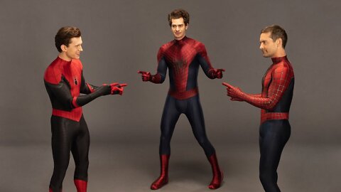 All three Spidermans discussing their villains