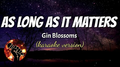 AS LONG AS IT MATTERS - GIN BLOSSOMS (karaoke version)