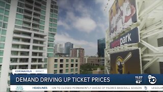 Demand driving up San Diego Padres tickets