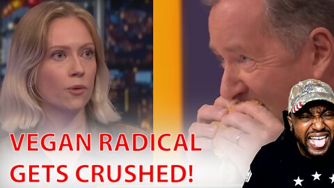 Piers Morgan Destroys Radical Vegan Activist Then Celebrates By Eating Big Mac In Her Face