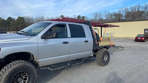 Hauling a 16’ sheep pasture gate on the farm truck @harborfreight