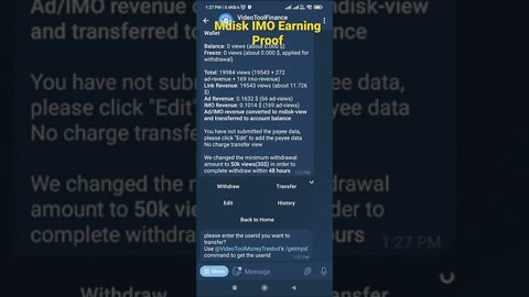 Mdisk #IMO #earning #proof #shorts