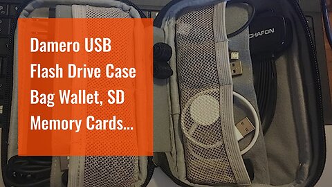 Damero USB Flash Drive Case Bag Wallet, SD Memory Cards Cable Organizer-Travel Gadget Case for...