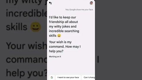 asking Google showing face