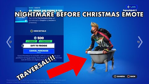 “NEW” LOCK, SHOCK AND BARREL'S TUB EMOTE GAMEPLAY (Fortnite X Nightmare Before Christmas)