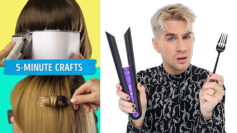 Pro Hairdresser Tries 5-Minute Crafts Hair Hacks