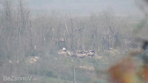 Ukrainian Dugout Destroyed By Russian Forces Using A Anti-Tank Guided Missile