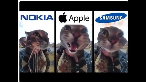 Cat Meows into door camera meme but famous phone ringtones