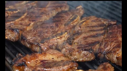 Delicious grilled steak and Italian spaghetti