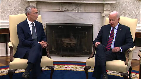 Joe Biden Reads Off Note Cards During His Brief Remarks With NATO Secretary General Jens Stoltenberg