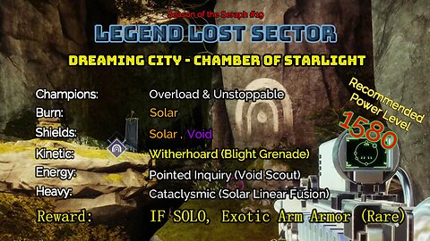 Destiny 2 Legend Lost Sector: Dreaming City - Chamber of Starlight on my Titan 1-17-23