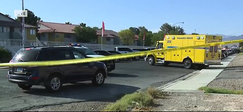 Las Vegas police at a barricade event in East Las Vegas